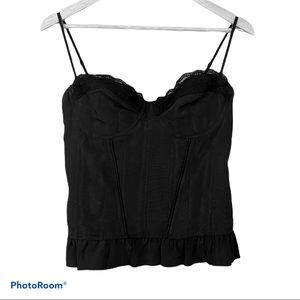 Black lace corset style bra top
